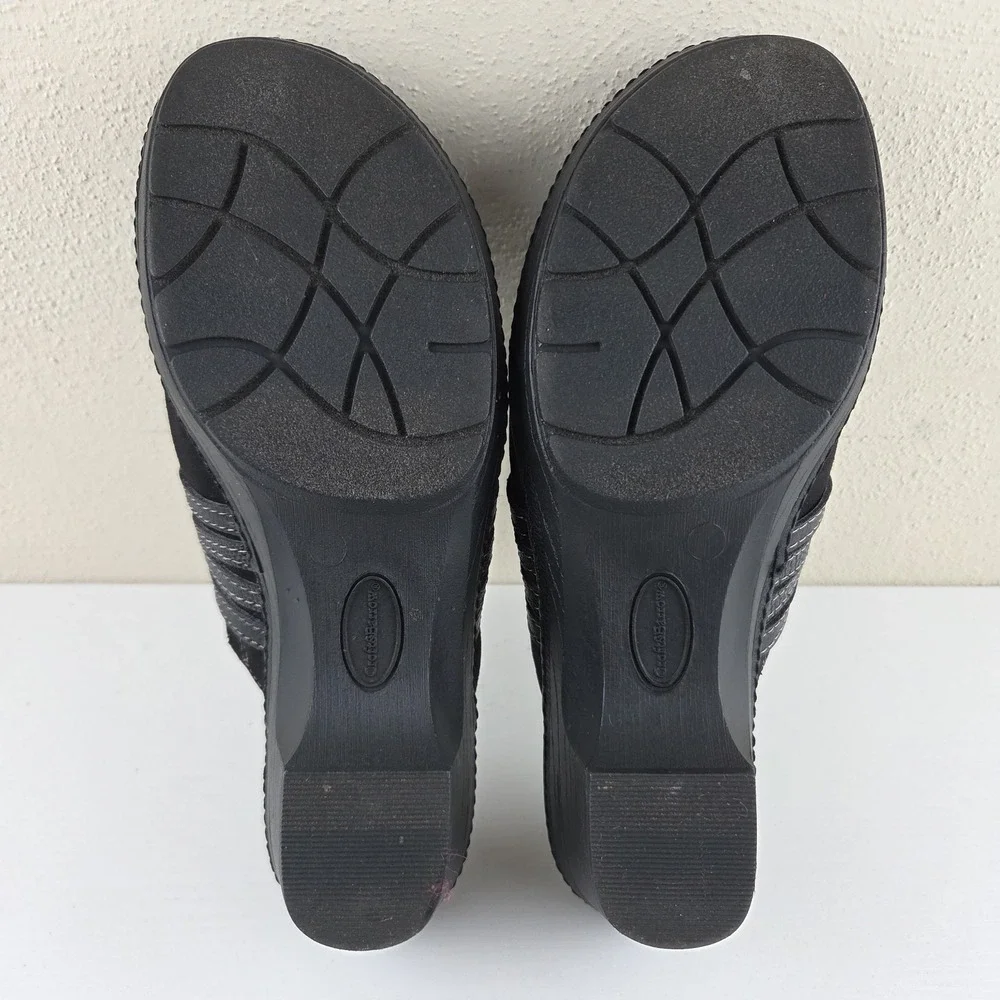 Croft & Barrow Ortholite Dame Black Suede Women's Mules Comfort Shoes Size 8.5 M